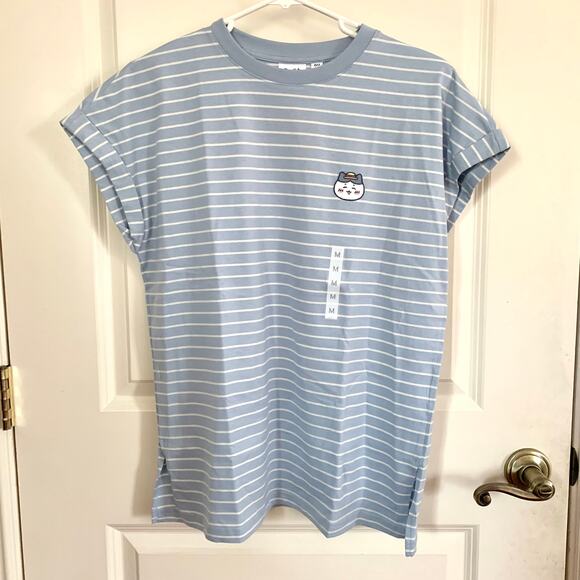 GU (Uniqlo) CHIIKAWA Hachiware Striped T-shirt in Blue - Picture 6 of 11